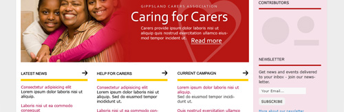 Gippland Carers Association homepage